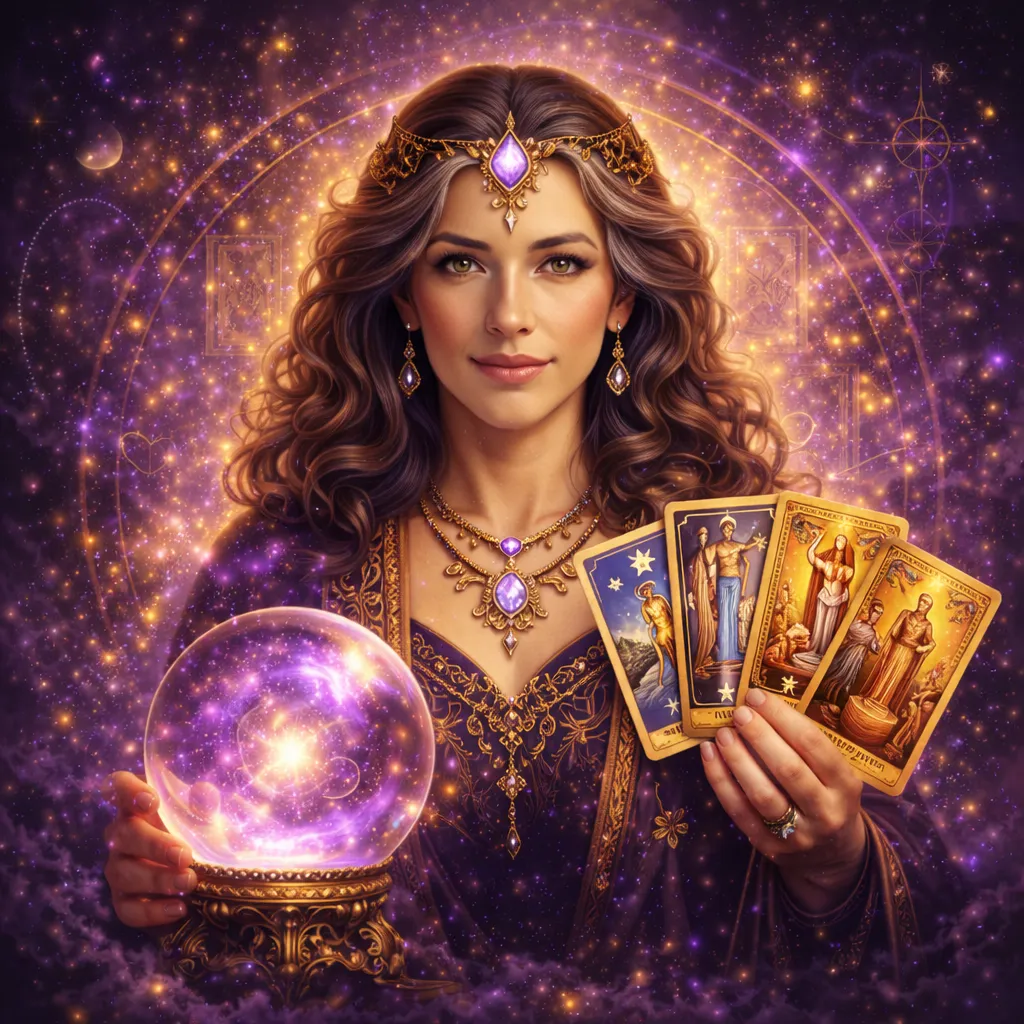 Madame Arcana, Avatar de la guía espiritual Madame Arcana, especialista en Tarot Evolutivo del Oráculo IA de Cambia Tu Yo.